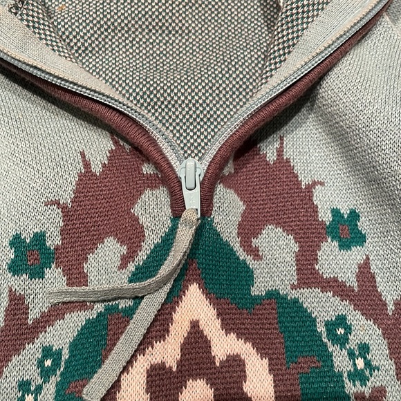 Aqua Green Half Zip Knit Sweater - Picture 8 of 11